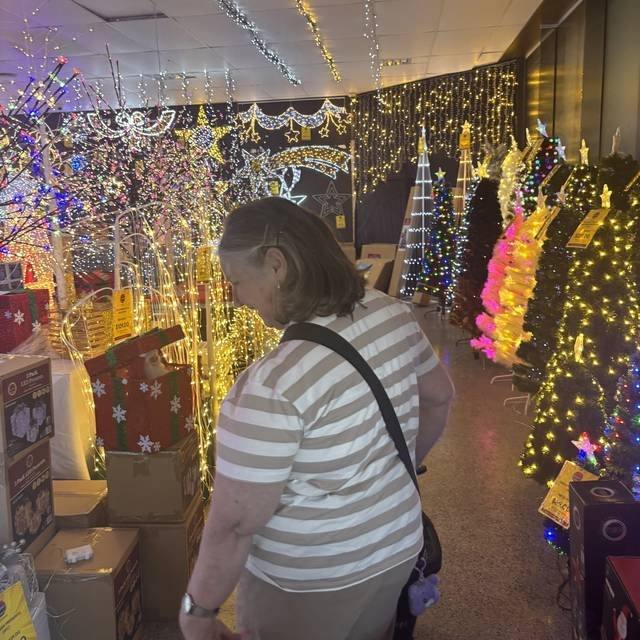 A participant out and about, shopping locally